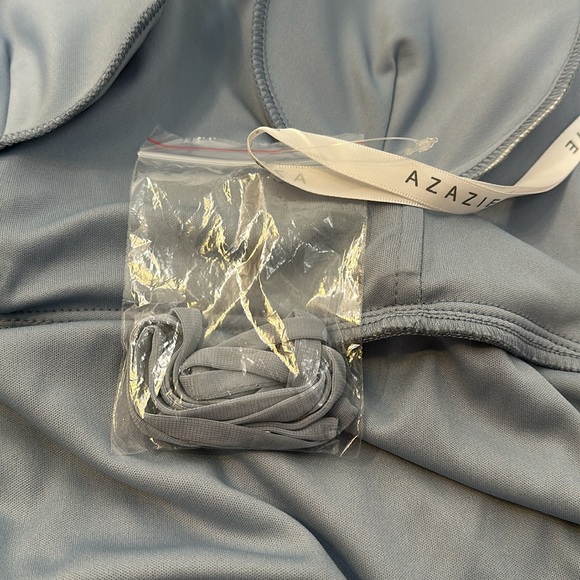 Azazie Dusty Blue Maxi Dress Gown Size A8 NWT - Picture 15 of 16